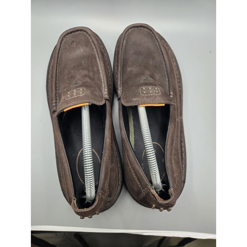 Timberland Men's 8.5 M Brown Leather Slip On Loafers Moc Toe Driving Shoes 79509 - Picture 3 of 9